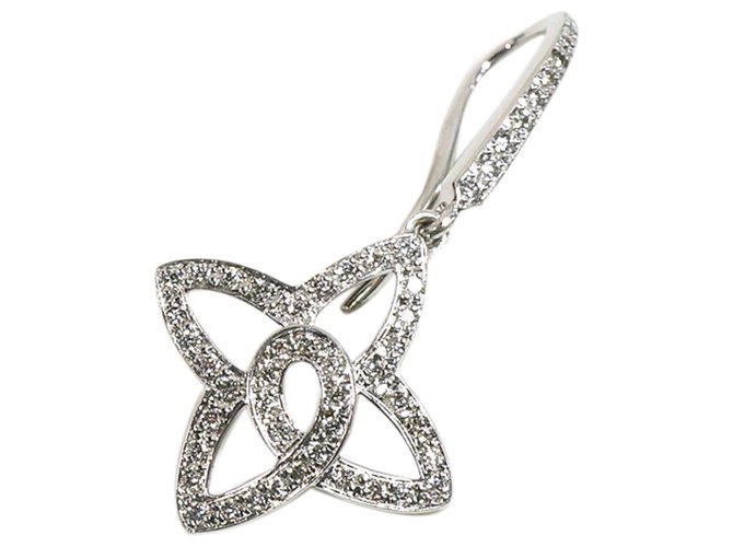 Louis Vuitton Prata 18K Diamond Les Ardentes Fleur Earrings Metal  ref.195383