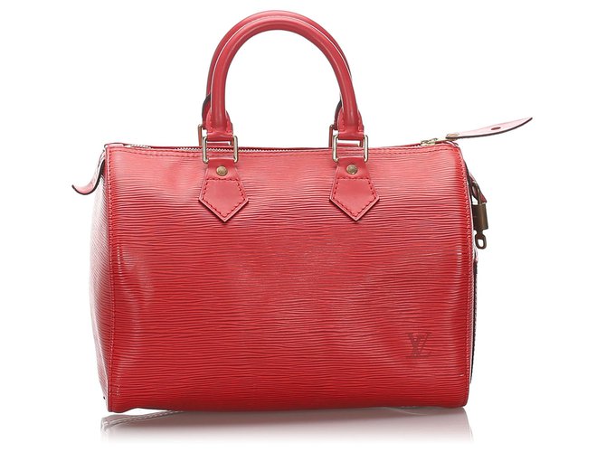 Louis Vuitton Red Epi Speedy 25 Leather  ref.195393
