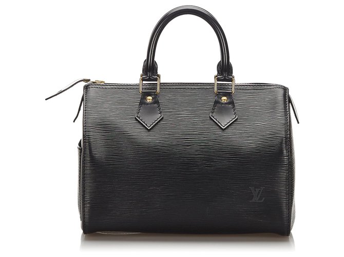 Louis Vuitton Black Epi Speedy 25 Leather  ref.195410