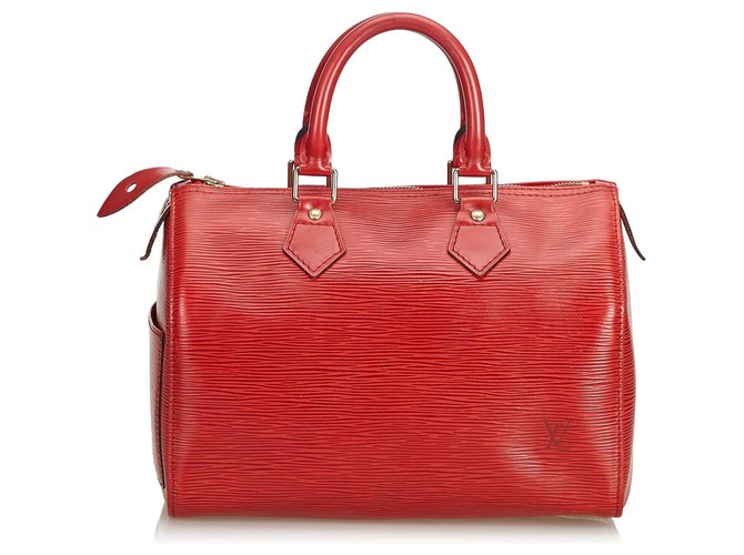 Louis Vuitton Red Epi Speedy 25 Leather  ref.195418
