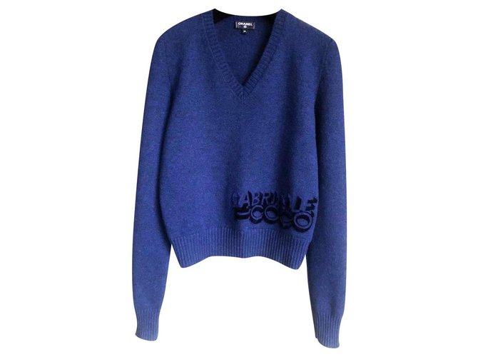 Chanel Coco Gabrielle sweater Navy blue Cashmere  ref.195437