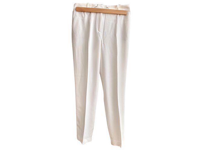 pantalones "gustavo" de sézane blanquecino Blanco roto Viscosa  ref.195498