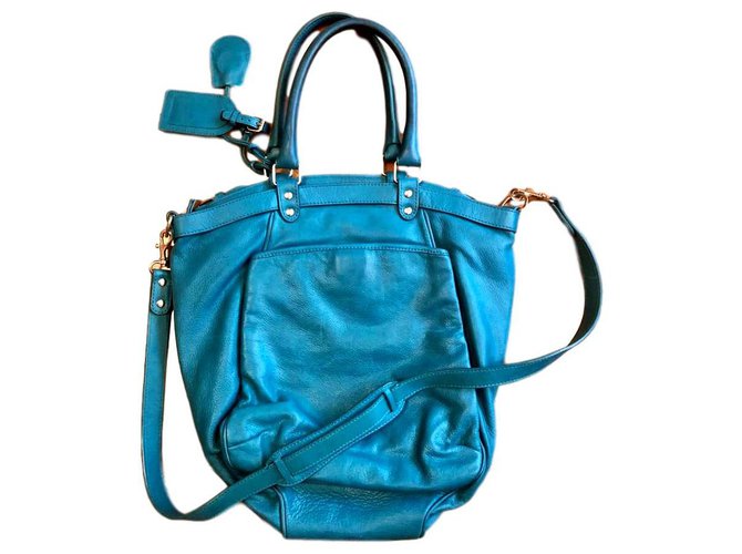 Vanessa Bruno LUNE Turquoise Leather  ref.195517