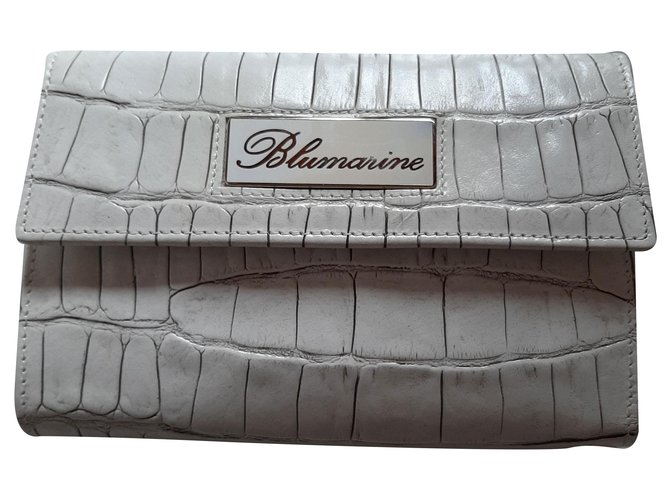 Blumarine Leather wallet White  ref.195526