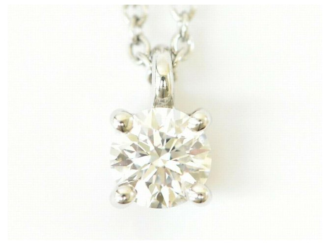 TIFFANY & CO. Diamond Necklace Silvery Platinum  ref.195545