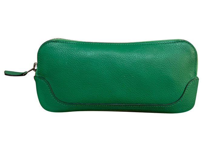 Hermès Leather togo purse Green  ref.195551