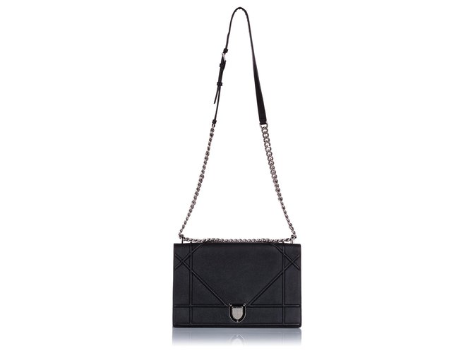 Dior Black Diorama Leather Shoulder Bag Pony-style calfskin  ref.195616
