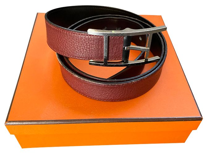 Hermès Quentin Dark red Leather