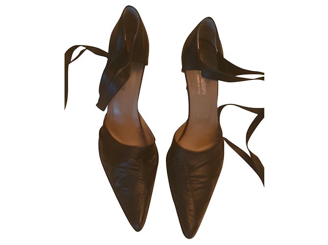 Gianna Meliani High Heels aus schwarzem Leder 10 cm