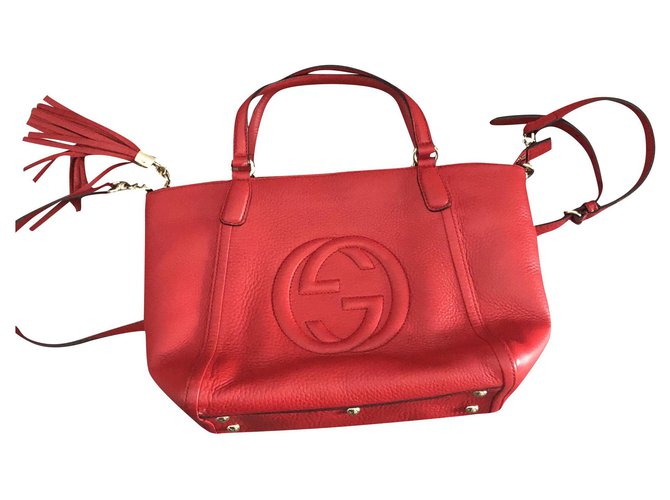 Gucci Soho hobo Red Leather  ref.195721