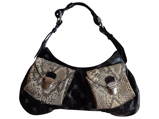 Autre Marque Bolso de mano Crazy FROG de cuero negro