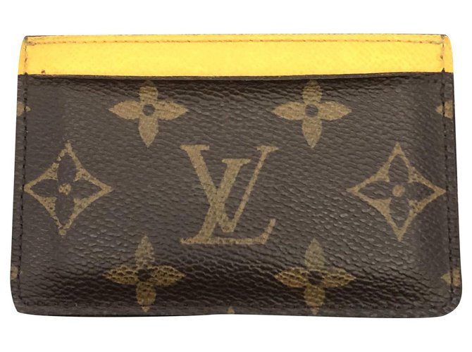 Louis Vuitton Kartenhalter Braun Leinwand  ref.195731