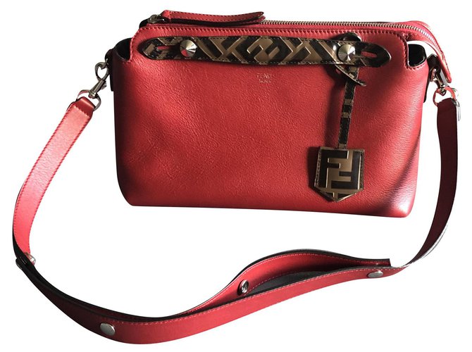 Fendi By The Way Dark red Leather  ref.195737