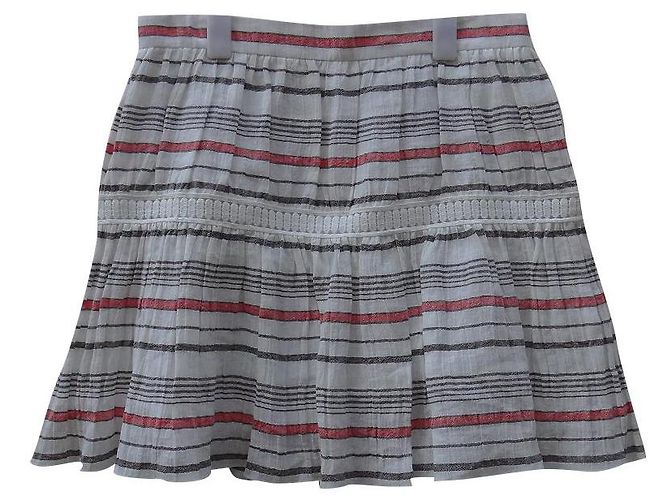 Falda Chloé Crema Algodón Lino Talla 42 Multicolor Crudo