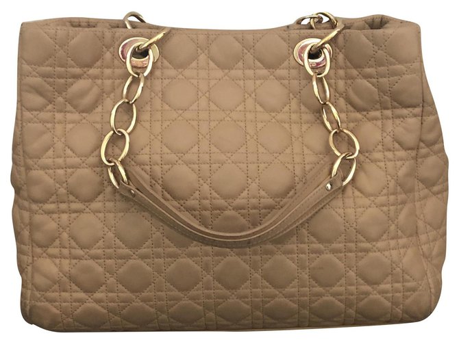 Dior Soft Shopping Bege Couro  ref.195742