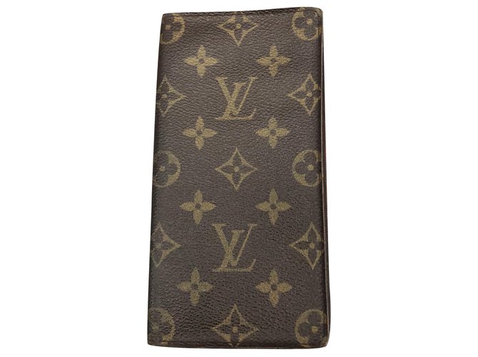 Louis Vuitton Monogramm Brieftasche Braun Leinwand  ref.195747