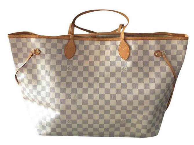 Neverfull Louis Vuitton Handbags Beige Leather  ref.195805