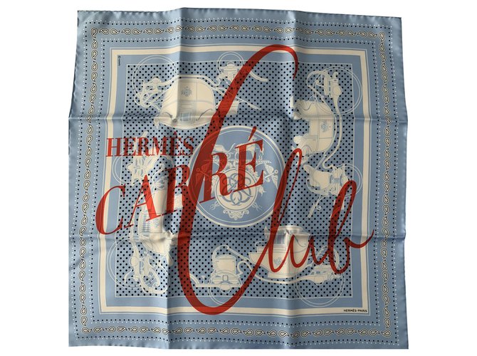 Hermès Foulards de soie Bleu  ref.195808