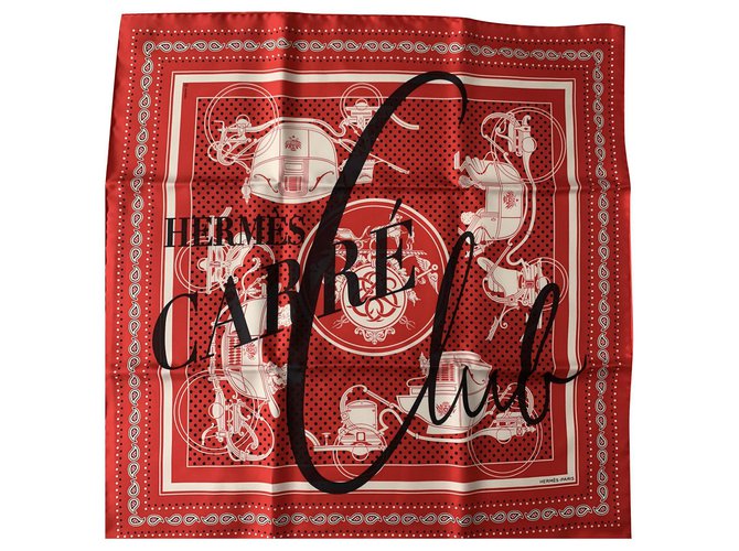 Hermès Lenços de seda Vermelho  ref.195809