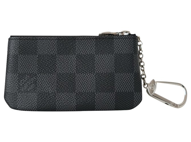 Louis Vuitton Purses, wallets, cases Black Grey Leather  ref.195811