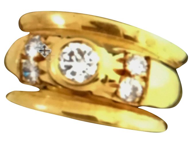 Autre Marque Yellow gold and diamonds bangle ring Golden  ref.195824