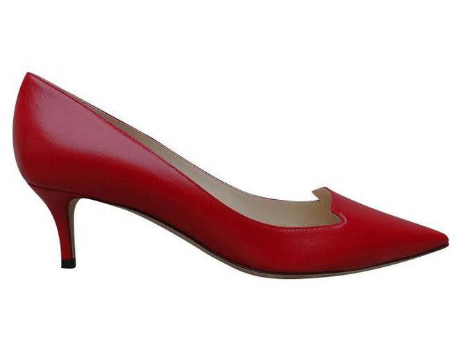 Jimmy Choo Tacchi Rosso Pelle  ref.195830