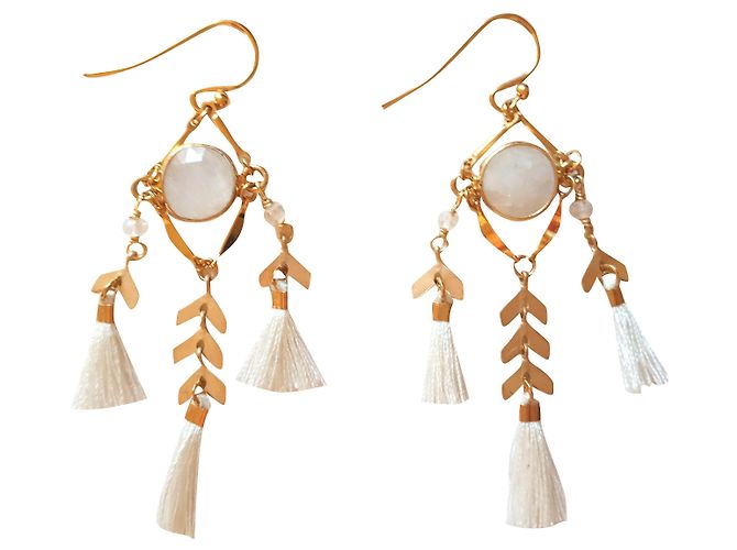 Chan Luu Orecchini Bianco D'oro Argento Placcato in oro