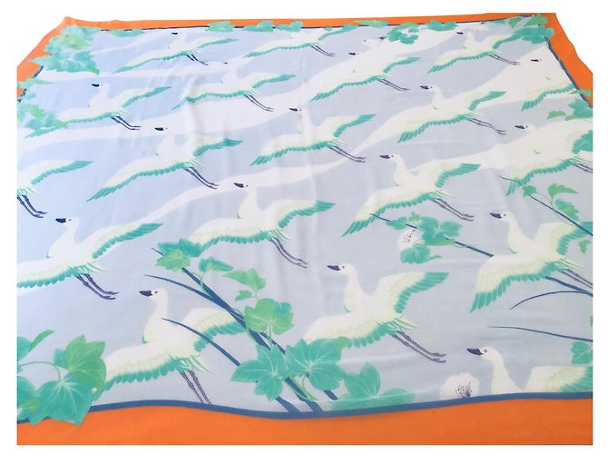 Hermès großer Sarong Hellblau