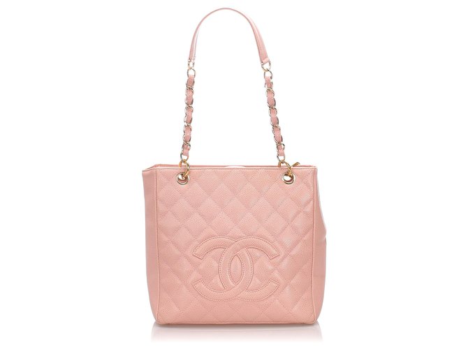 Chanel Pink Caviar Petite Shopping Tote Leather  ref.195985