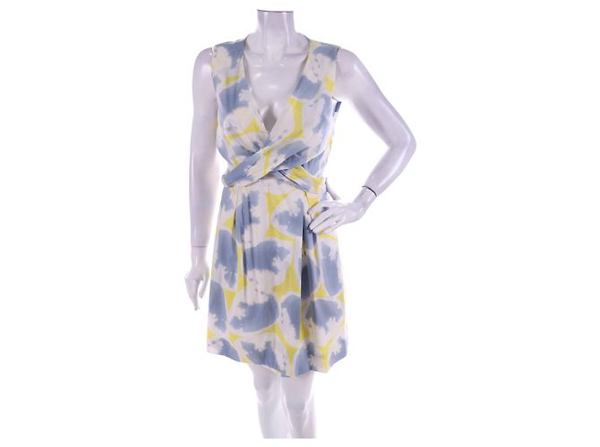 Diane Von Furstenberg Kleid Baumwolle Elastan Mehrfarbig Größe 6 Mehrfarben