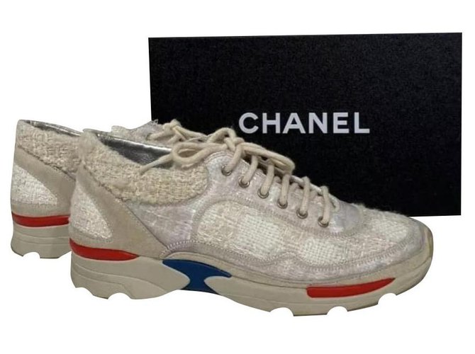 Chanel sneakers Multiple colors Tweed  ref.196110