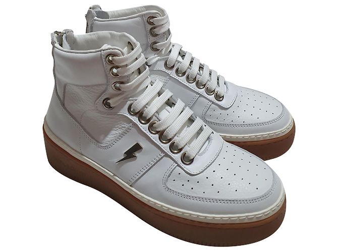 Sneakers Neil Barrett in pelle bianca Bianco