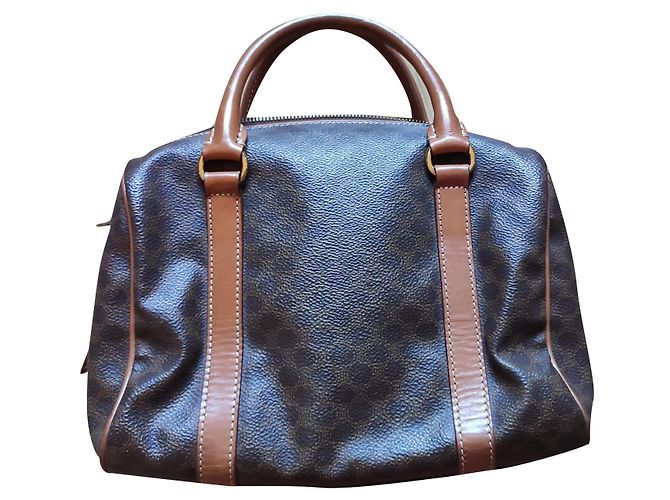 Triomphe Bolso de mano Céline Marrón Oscuro de Tela