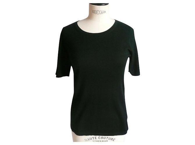 CHANEL UNIFORM Schwarzer Wollpullover MC Fast neuer Zustand