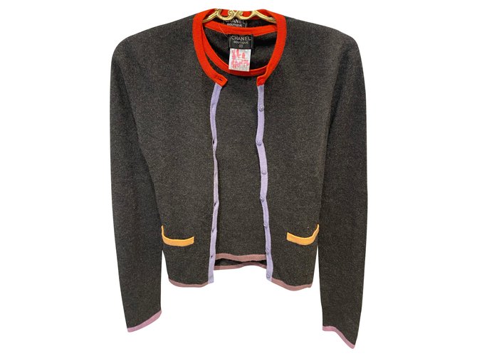 Chanel Knitwear Multiple colors Grey Cashmere  ref.196281