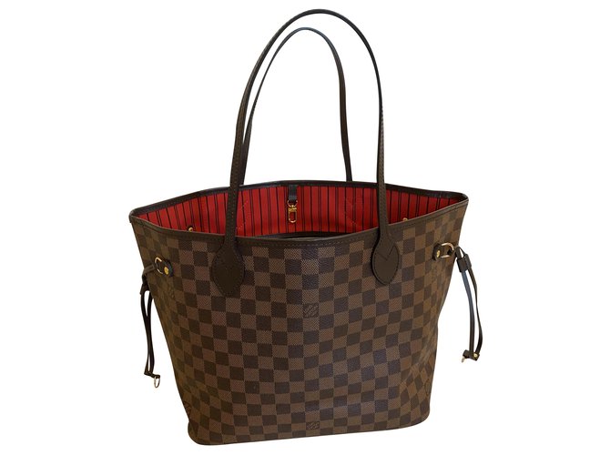 Louis Vuitton neverfull Mm bag Brown Leather  ref.196376