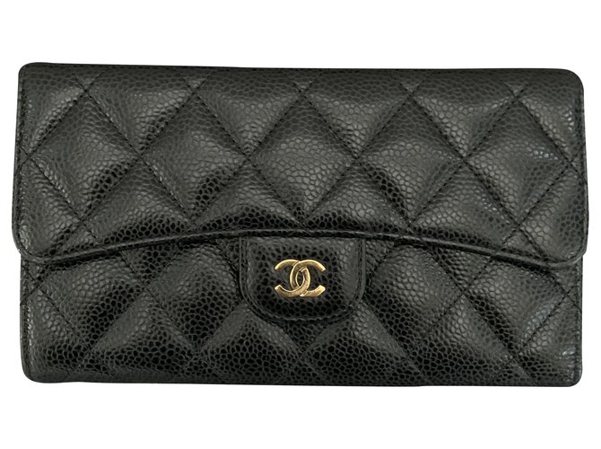 Chanel Timeless/ Classique Black Leather  ref.196408