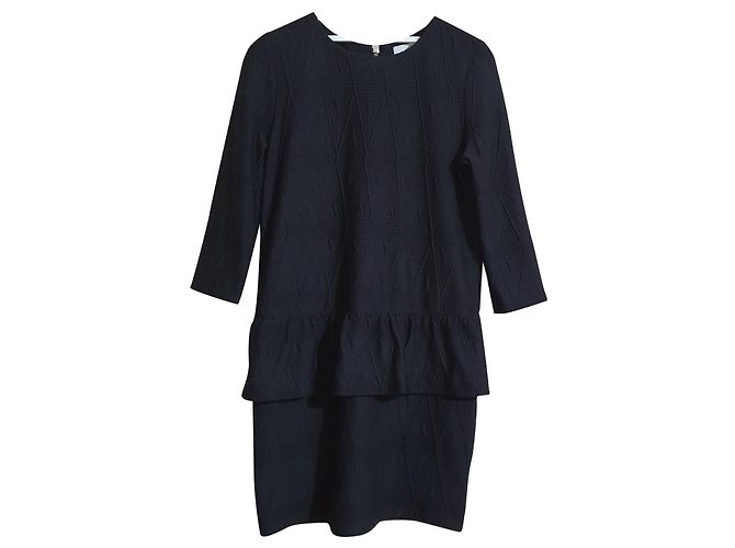 Ganni Tribe Jersey Kleid Schwarz