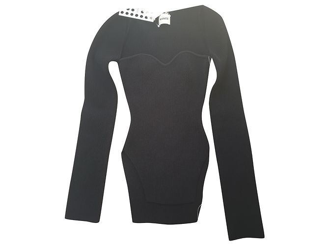 Autre Marque Top Khaite Nero in Viscosa