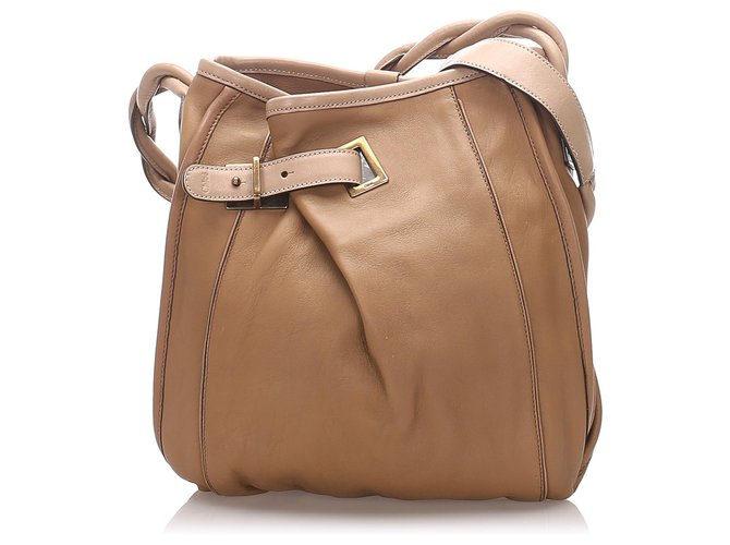 Chloé Chloe Brown Leather Shoulder Bag Light brown Pony-style calfskin  ref.196500