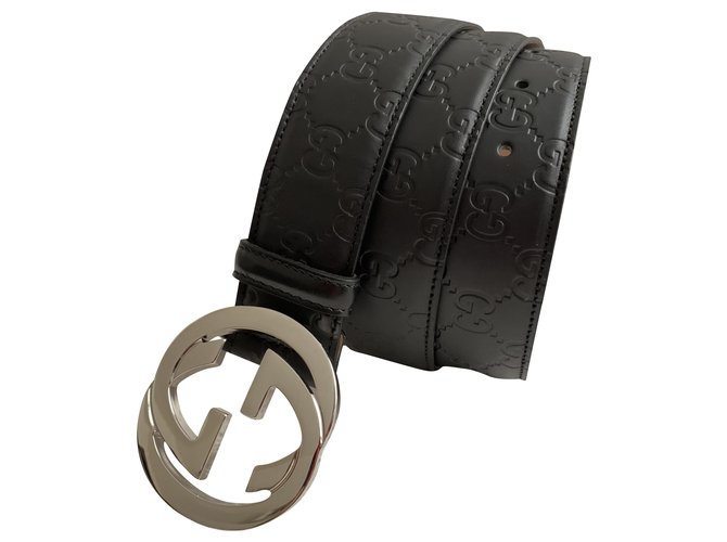 Gucci Black Signature leather belt  ref.196544