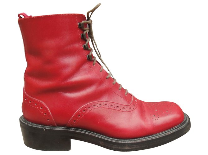 vintage boots Sartore p 36,5, Emma model Red Leather  ref.196546