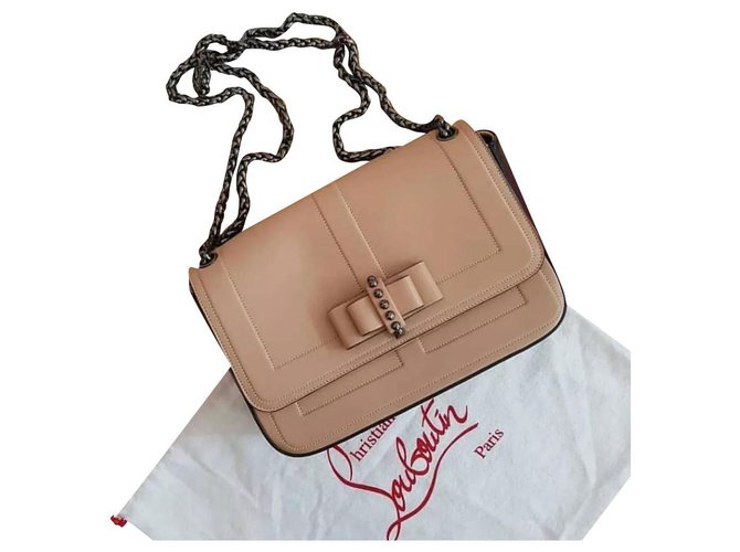 Christian Louboutin Leather Sweet Charity Shoulder Bag Beige  ref.196582