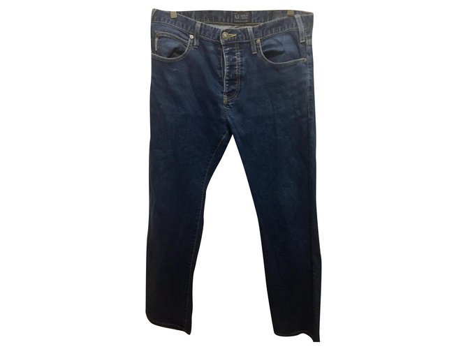 Armani Jeans taille 32/32 Coton Elasthane Bleu  ref.196593
