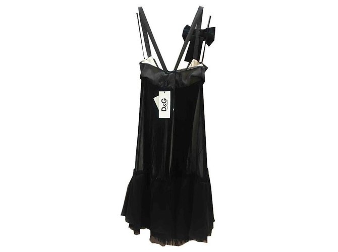 D&G Dresses Black Silk  ref.196606