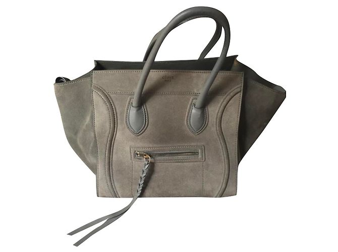 Céline Phantom Handtasche Khaki Hirschleder 
