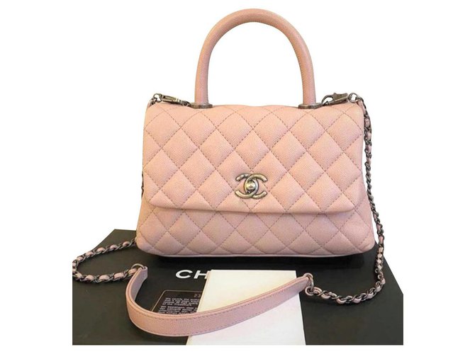 Chanel Pink Mini Coco Handle Bag Leather Ref Joli Closet