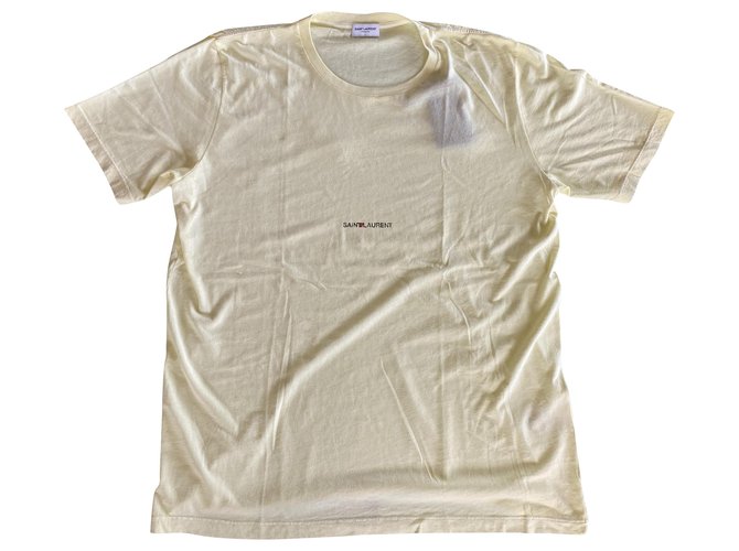Saint Laurent T-Shirt Mann neue Größe m Gelb Baumwolle  ref.196624