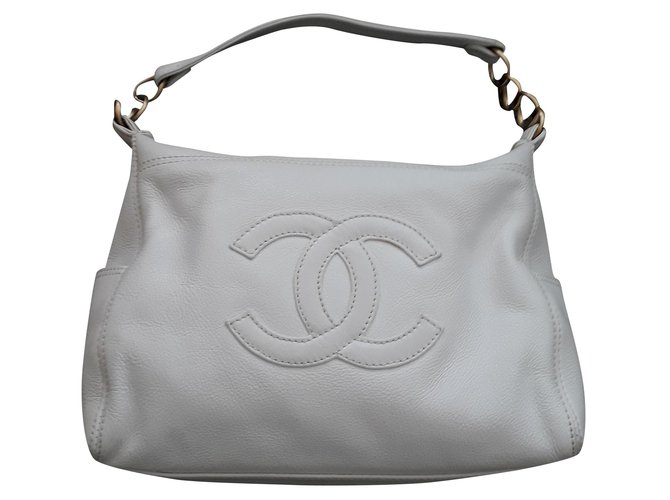 Chanel Handtaschen Weiß Lammfell  ref.196626