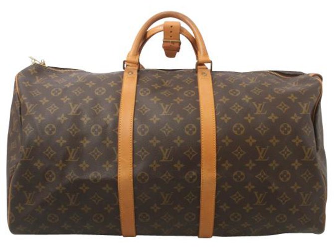 Louis Vuitton Keepall 60 Marrom Lona  ref.196703